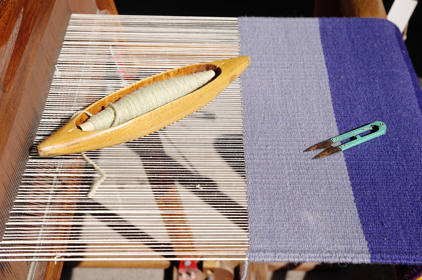 Traditional hand loom for carpets in Bulgaria